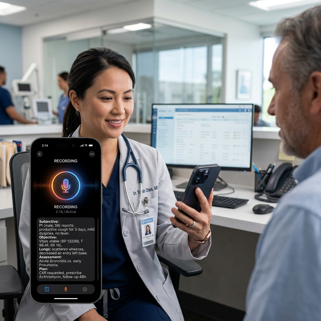 Doctor using AI Scribe